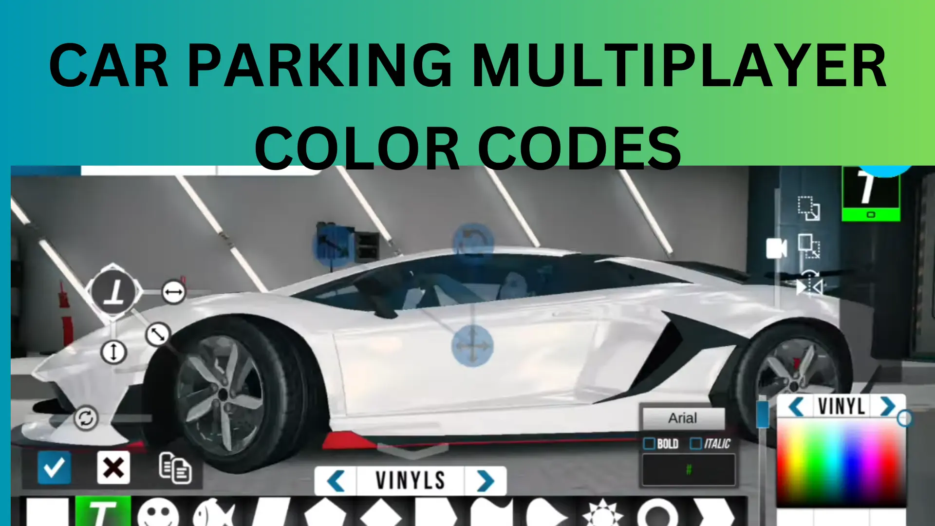 car parking multiplayer color codes